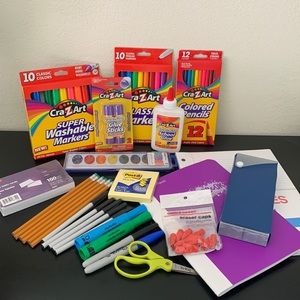 School or Office supply REFRESH bundle #1 markers paper pencils glue paint post-